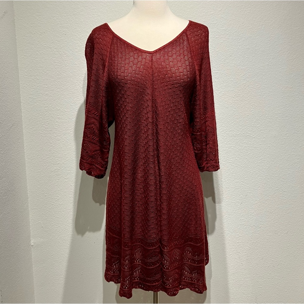 FADED GLORY Women’s 3/4 Sleeve Sweater Double V-Neckline Size XL